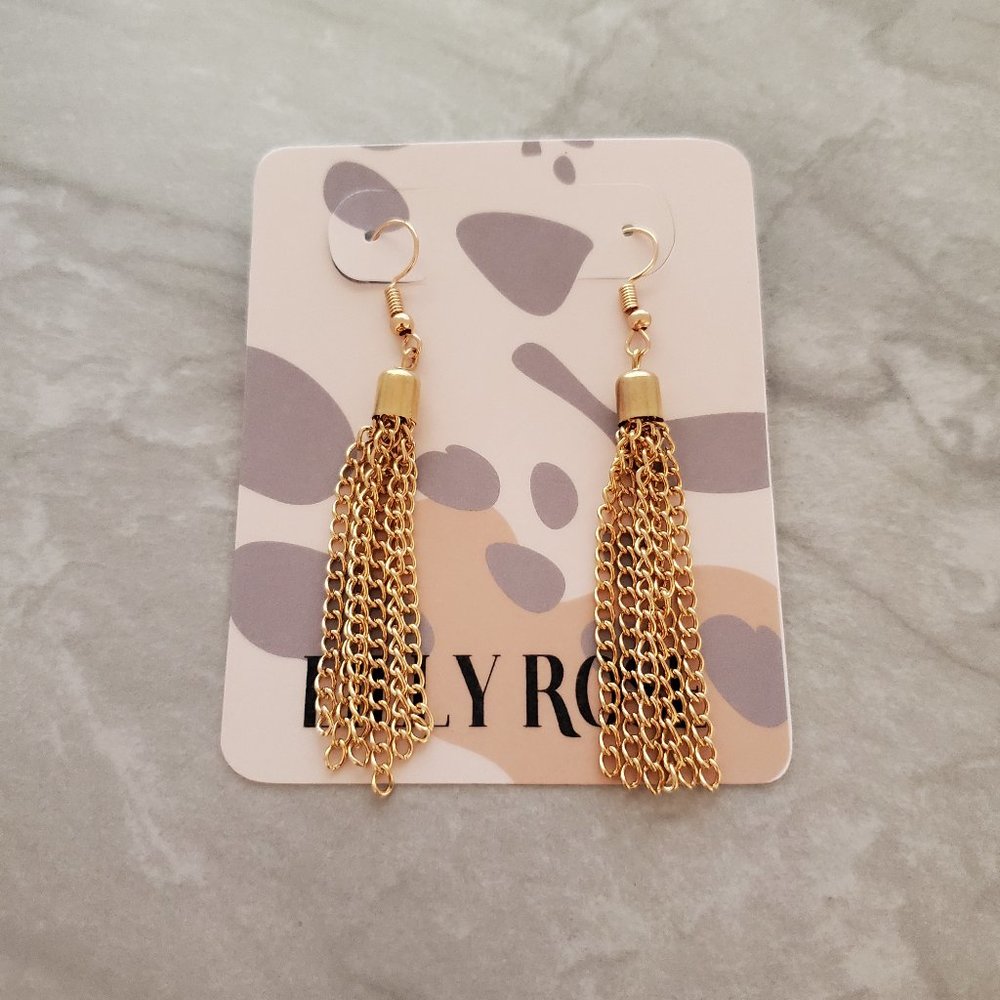 ✨ 3 for $25 Gold Multi Chain Drop Dangle Earrings Modern Minimalist Girl Boss ✨